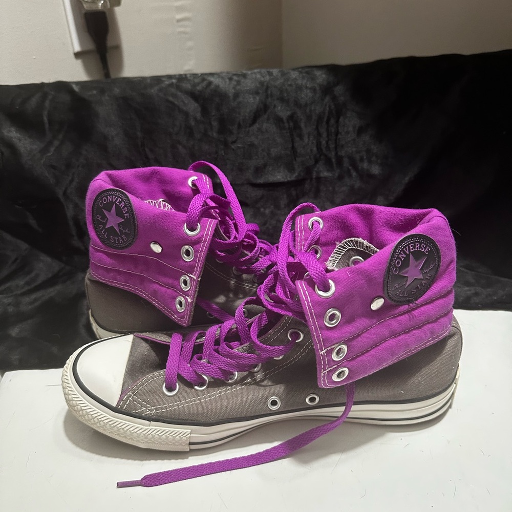Vintage Converse Fold Down High Tops Women’s 10 - Picture 2 of 5